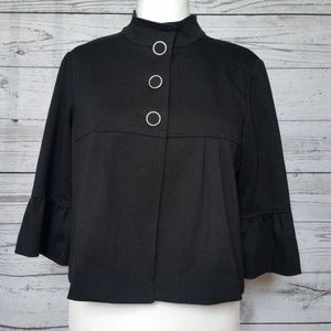 R.E.Q. Black Knit Swing Jacket Bell Sleeve
